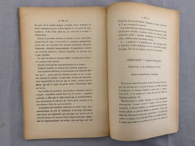 Eugène Chopard : Névrose Traumatique et Loi sur les Accidents du Travail. Thèse pour le Doctorat en Médecine. Présentée et soutenue le Jeudi 8 Novembre 1906 à 1 heure