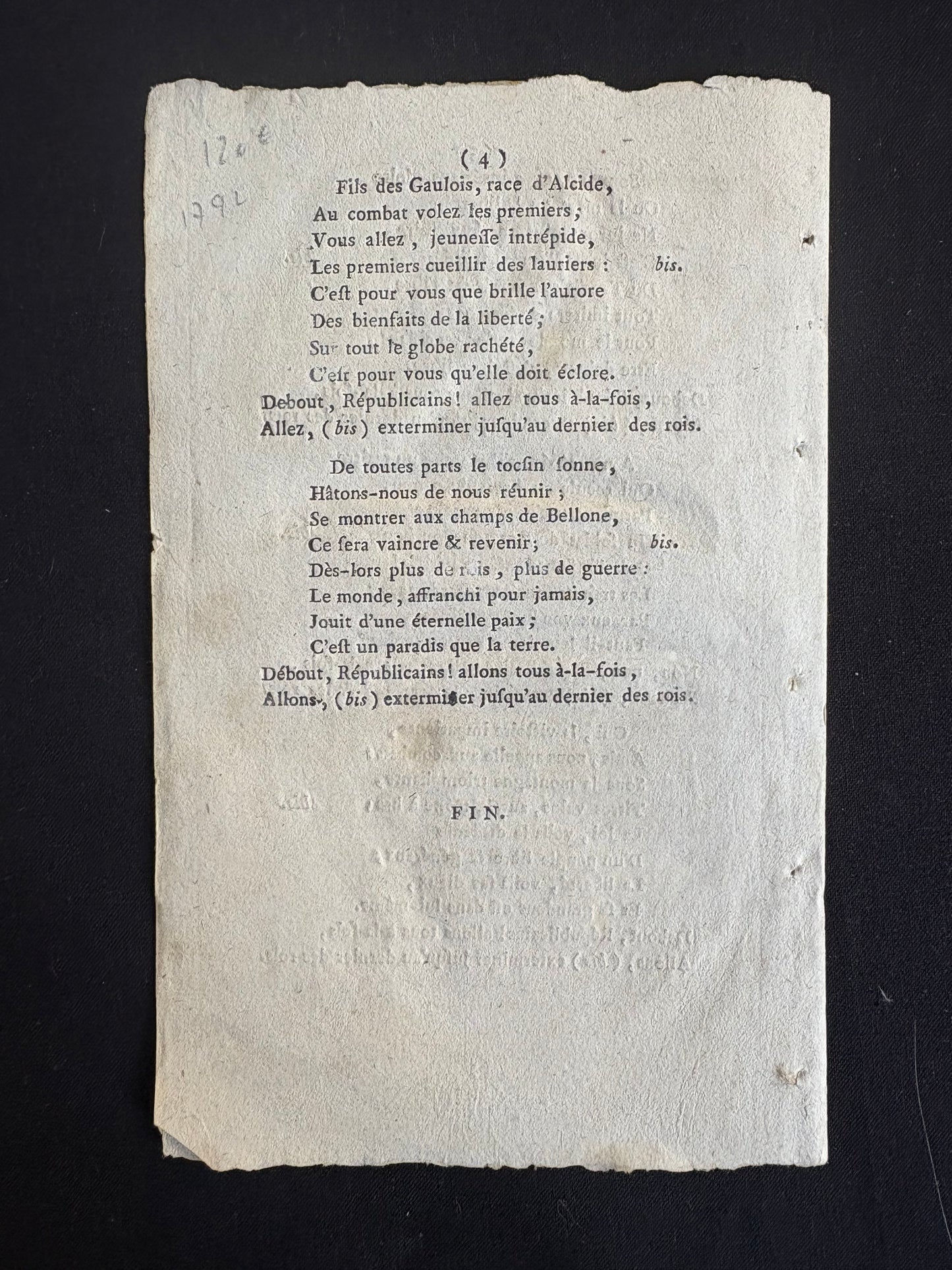 [Antoine Sérieys] : Hymne aux Républicains. Air : “Allons, Enfans…”