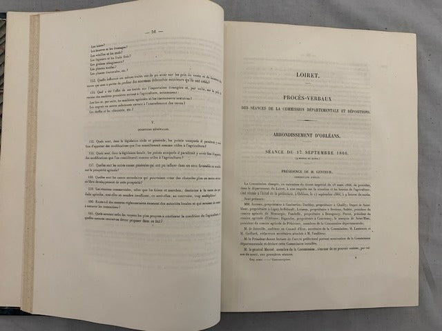 Enquête Agricole. Deuxième Série. Enquêtes Départementales. IIe Circonscription. Loiret - Aube - Marne - Yonne. Ministère de l'Agriculture  du Commerce et des Travaux Publics