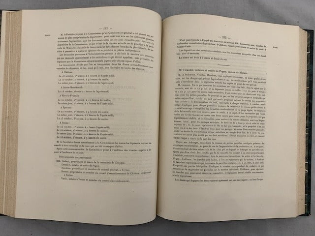 Enquête Agricole. Deuxième Série. Enquêtes Départementales. IIe Circonscription. Loiret - Aube - Marne - Yonne. Ministère de l'Agriculture  du Commerce et des Travaux Publics