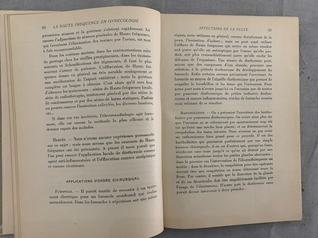 A. Laquerrière et D. Leonard‎Les Courants de Haute Fréquence en Gynécologie. Préface du Pr d'Arsonval