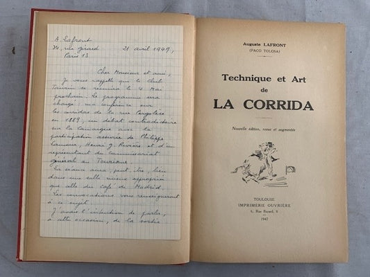 Auguste Lafront (Paco Tolosa)‎Technique et Art de la Corrida. Nouvelle édition  revue et augmentée