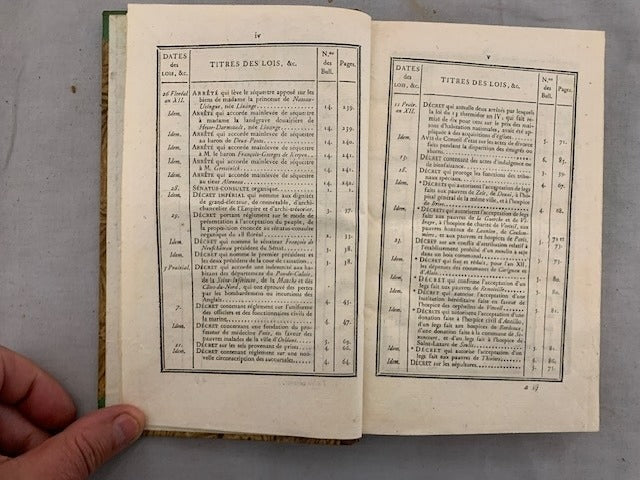 Bulletin des Lois de L'Empire Français, 4.e Série. Contenant les Lois rendus depuis le 28 Floréal jusqu'au dernier jour complémentaire an XII. No. 1 à 16