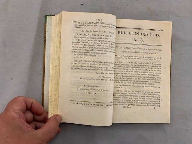 Bulletin des Lois de L'Empire Français, 4.e Série. Contenant les Lois rendus depuis le 28 Floréal jusqu'au dernier jour complémentaire an XII. No. 1 à 16