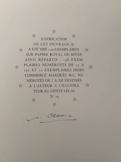 Paul Claudel : Ferveur. Avec 8 dessins originaux d'Emilienne Milani [signé par Paul Claudel  on joint une lettre signé de Claudel et plusieurs dessins originaux et documents d'Emilienne Milani)