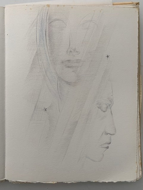 Paul Claudel : Ferveur. Avec 8 dessins originaux d'Emilienne Milani [signé par Paul Claudel  on joint une lettre signé de Claudel et plusieurs dessins originaux et documents d'Emilienne Milani)