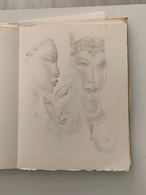 Paul Claudel : Ferveur. Avec 8 dessins originaux d'Emilienne Milani [signé par Paul Claudel  on joint une lettre signé de Claudel et plusieurs dessins originaux et documents d'Emilienne Milani)