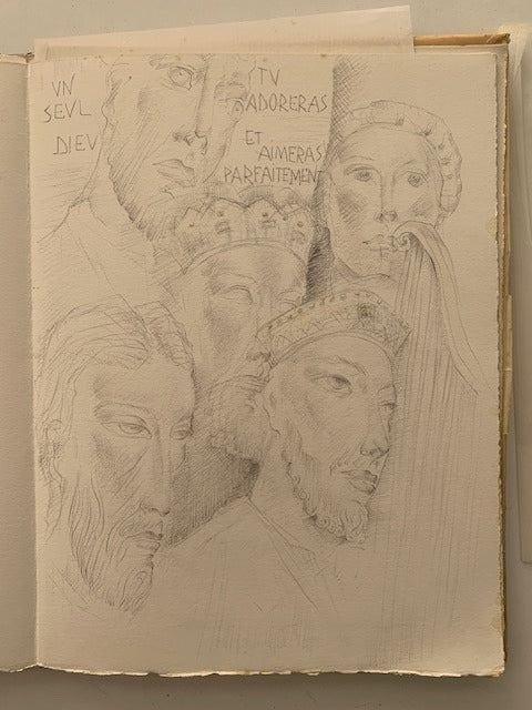 Paul Claudel : Ferveur. Avec 8 dessins originaux d'Emilienne Milani [signé par Paul Claudel  on joint une lettre signé de Claudel et plusieurs dessins originaux et documents d'Emilienne Milani)