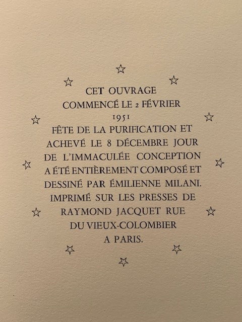 Paul Claudel : Ferveur. Avec 8 dessins originaux d'Emilienne Milani [signé par Paul Claudel  on joint une lettre signé de Claudel et plusieurs dessins originaux et documents d'Emilienne Milani)