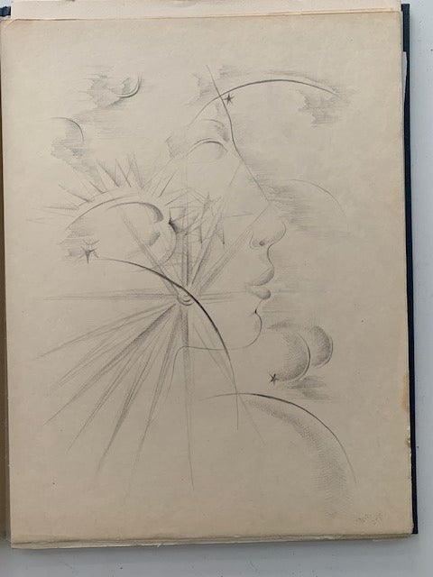 Paul Claudel : Ferveur. Avec 8 dessins originaux d'Emilienne Milani [signé par Paul Claudel  on joint une lettre signé de Claudel et plusieurs dessins originaux et documents d'Emilienne Milani)