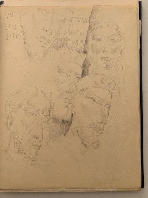 Paul Claudel : Ferveur. Avec 8 dessins originaux d'Emilienne Milani [signé par Paul Claudel  on joint une lettre signé de Claudel et plusieurs dessins originaux et documents d'Emilienne Milani)