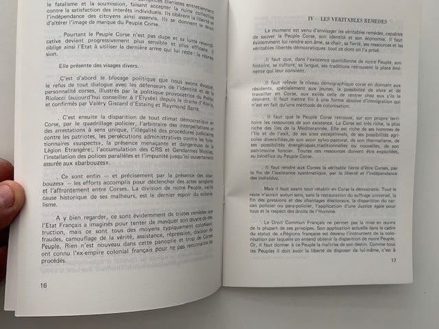 I quaterni di L'Uniono. Cahier no. 1. Projet pour la Corse