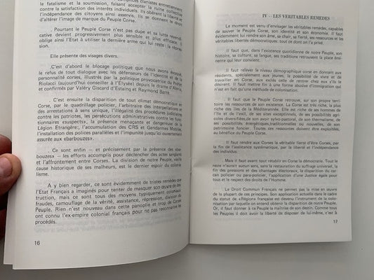 I quaterni di L'Uniono. Cahier no. 1. Projet pour la Corse