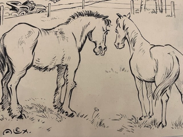 Alex [Alex Hallez]‎ : Dessin original signé 'Rêve et Réalité'