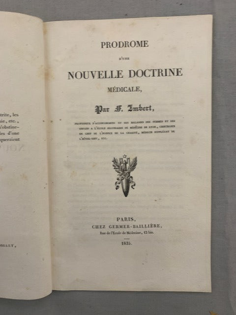 F. ‎Imbert : Prodrome d'une nouvelle Doctrine Médicale