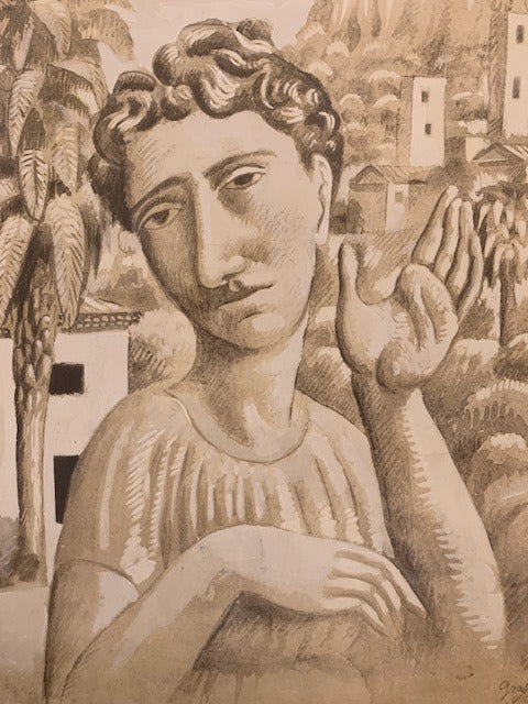 Roger de la‎ Fresnaye : Le Rêveur de Grasse. Lithographie  signée dans la planche