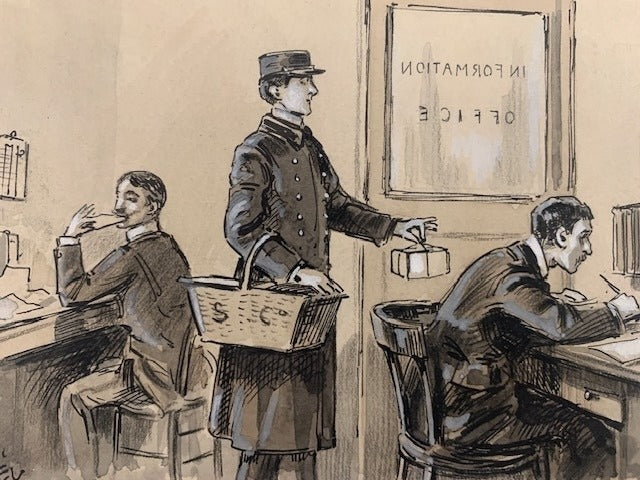 Pierre ‎Joël : Dessin original signé 'Le Sandwich Co.'