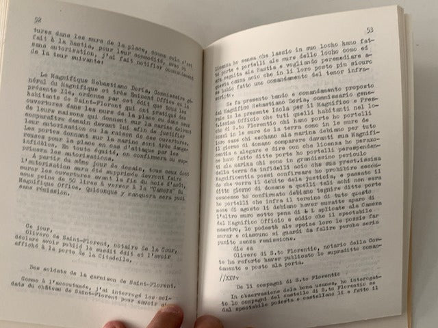 Sebastiano Doria : "Foliaccio"de Sebastiano Doria, Commissaire en Corse 1533. Transcription et interprétation française par Mademoiselle Evelyne Gabrielli