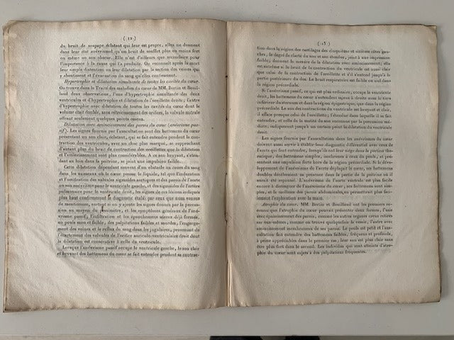 Des Signes fournis par l'Auscultation dans les Maladies du Coeur. Thèse soutenue par E.J. Barthélemy. Faculté de Médecne de Paris. Concours pour l'Agréation
