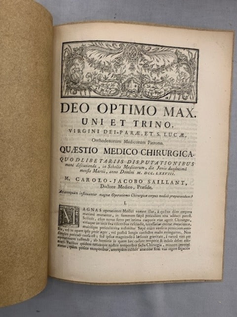 Joannes Natalis‎ Hallé : An antequam instituantur Operationes Chirurgicae corpus  medicè praeparandum?