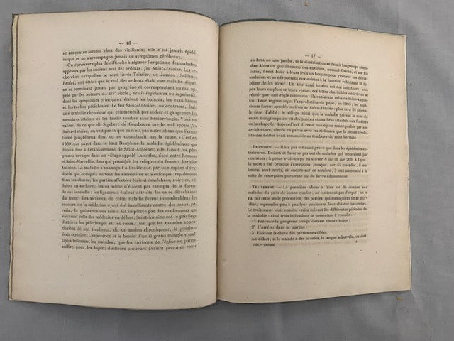 Henri Guillaud : De l'Ergotisme Gangréneux (Observations prises à Luyon en 1854-1855). Thése pour le Doctorat en Médecine  présentée et soutenue le 8 février 1856 [avec dédicace de l'auteur]
