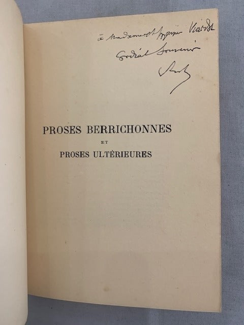 Léon Aufrère : Proses Berrichonnes et Proses Ultérieures [avec envoi]