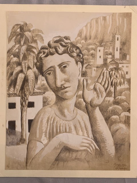 Roger de la‎ Fresnaye : Le Rêveur de Grasse. Lithographie  signée dans la planche