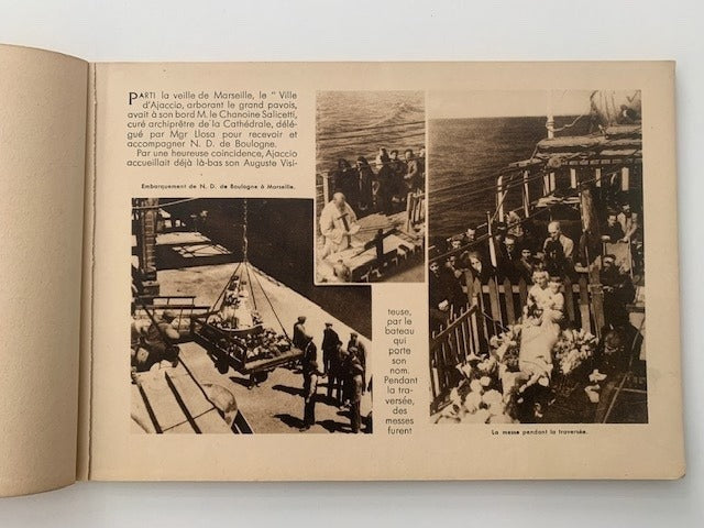 Voici le Grand Retour à Ajaccio. 27  28  29  30 Avril 1947. Notre-Dame de Boulogne en Corse 27 Avril-21 Septembre 1947