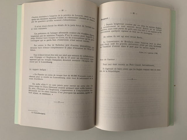 Michel Vincentelli : Evénements survenus en Corse pendant les années 1748-1821
