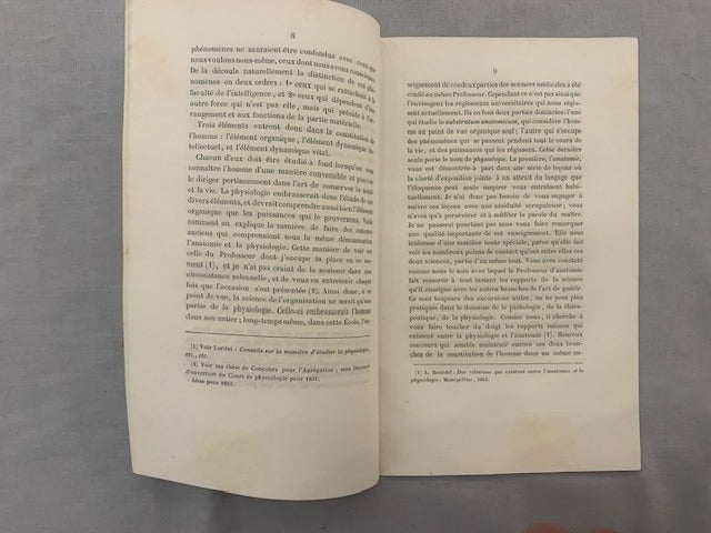 A. Bourdel : De la Manière d'envisager la Physiologie. Discours prononcé le 22 Novembre 1954  au commencement du Cours de Physiologie fait à la Faculté de Médecine comme Suppléant du Professeur Lordat