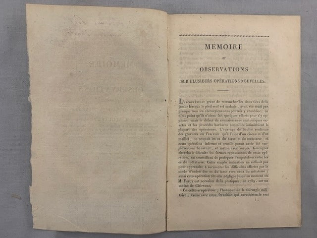 M. ‎Scoutetten : Mémoire et Observations sur plusieurs Opérations Nouvelles [avec envoi de l'auteur]