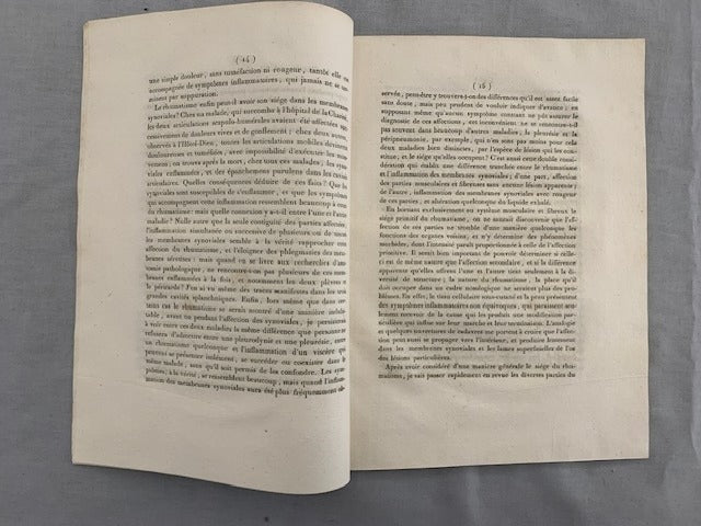 A.F.‎ Chomel : Essai sur le Rhumatisme; Présenté et soutenu à la Faculté de Médecine de Paris  le 10 juin 1813
