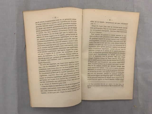 Amédée‎ Deville : Études Cliniques sur les Maladie Vénériennes. Da la Vaginite Granuleuse [avec dédicace de l'auteur]