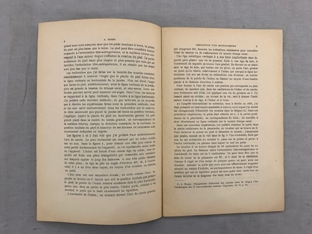 A. ‎Mosso : Description d'un Myotonomètre pour étudier la Tonicité des Muscles chez l'Homme (Archives Italiennes de Biologie  t. XXV  fasc. III