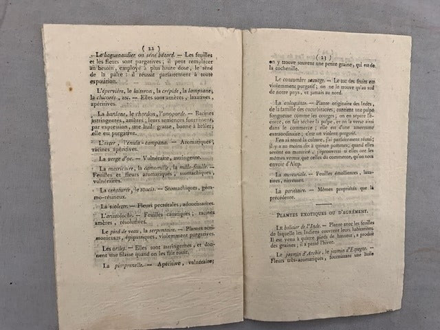 Observations sur la Culture de divers Arbres  Arbustes et Plantes. Arrête du Préfet du Département de la Drome. Du 5 vendémiaire  an 12