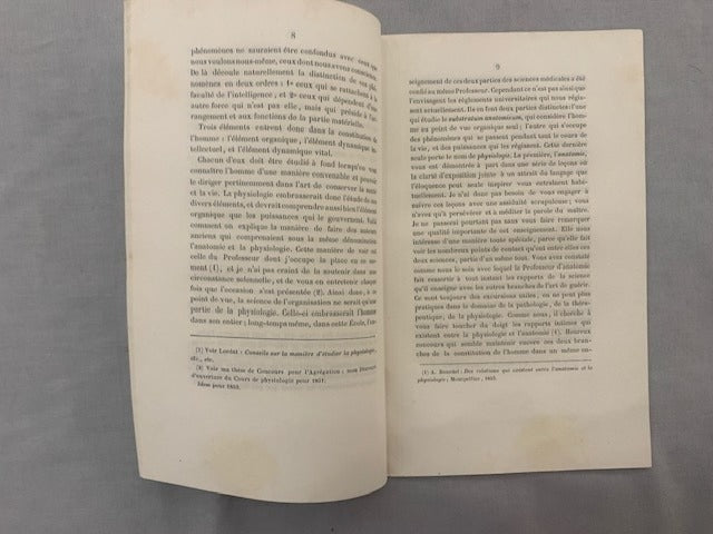 A. Bourdel : De la Manière d'envisager la Physiologie. Discours prononcé le 22 Novembre 1954  au commencement du Cours de Physiologie fait à la Faculté de Médecine comme Suppléant du Professeur Lordat
