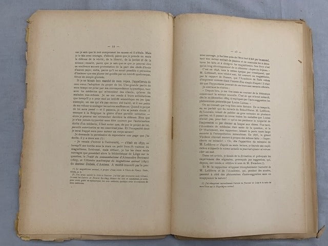 J. Delboeuf : L'Hypntosime devant les Chambres Législatives Belges