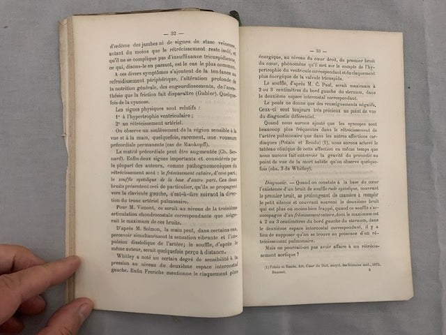 Léopold‎ Baumel : Des Lésions non Congénitales du Cœur Droit et de leurs Effets. Thèse présentée au Concours pour l'Agrégation (Pathologie interne et Médecine légale) [Dédicace de l'auteur]