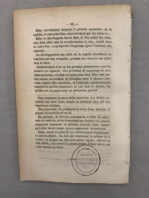 Davasse et Deville : Études Cliniques sur les Maladies Vénériennes. Plaques Muqueuses [avec dédicace d'Amédée Deville]