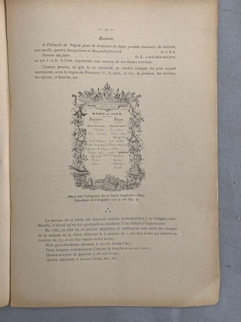 Henri Vivarez : La nourriture,  les repas et les festins d'autrefois