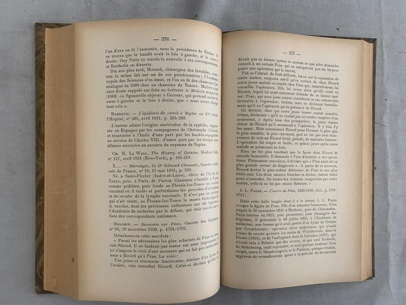 Bulletin de la Société Française d'Histoire de la Médecine. Tome XXV. Année 1931