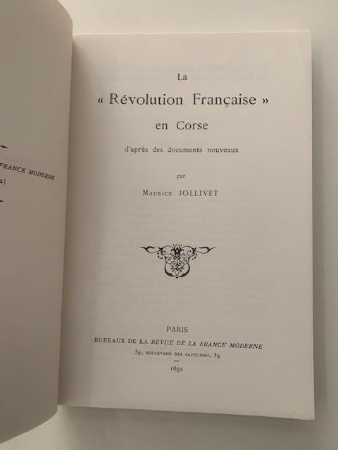 Maurice Jollivet : La "Révolution Française" en Corse