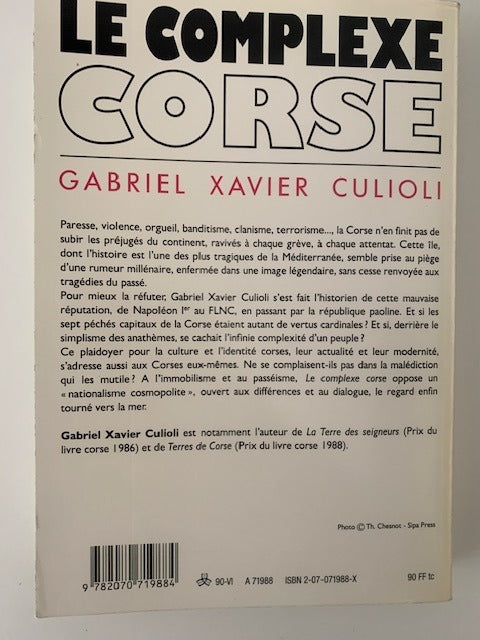 Gabriel Xavier ‎Culioli : Le Complexe Corse