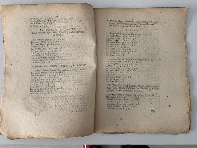 Evaluation et Tarif ... Especes d'Or