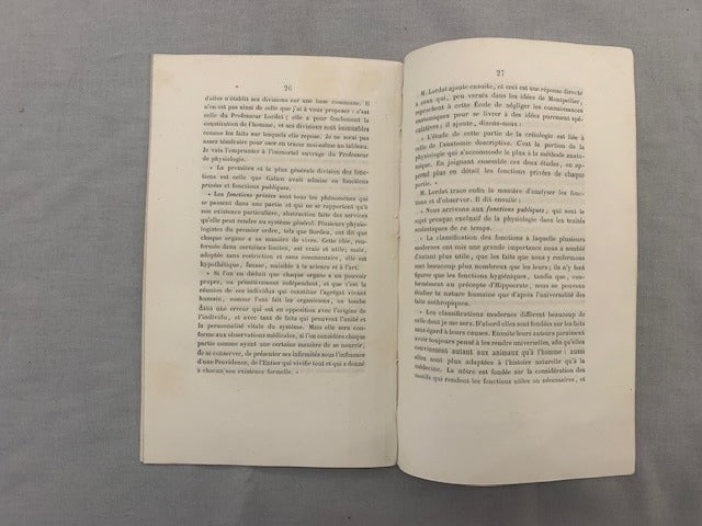 A. Bourdel : De la Manière d'envisager la Physiologie. Discours prononcé le 22 Novembre 1954  au commencement du Cours de Physiologie fait à la Faculté de Médecine comme Suppléant du Professeur Lordat