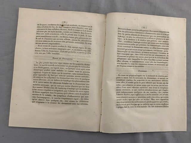 A.F.‎ Chomel : Essai sur le Rhumatisme; Présenté et soutenu à la Faculté de Médecine de Paris  le 10 juin 1813