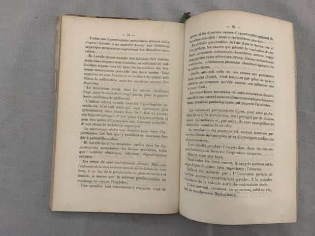 Léopold‎ Baumel : Des Lésions non Congénitales du Cœur Droit et de leurs Effets. Thèse présentée au Concours pour l'Agrégation (Pathologie interne et Médecine légale) [Dédicace de l'auteur]