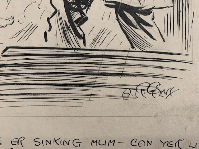 A.R.‎ Cane : Original drawing 'Old Lady and Seaman'