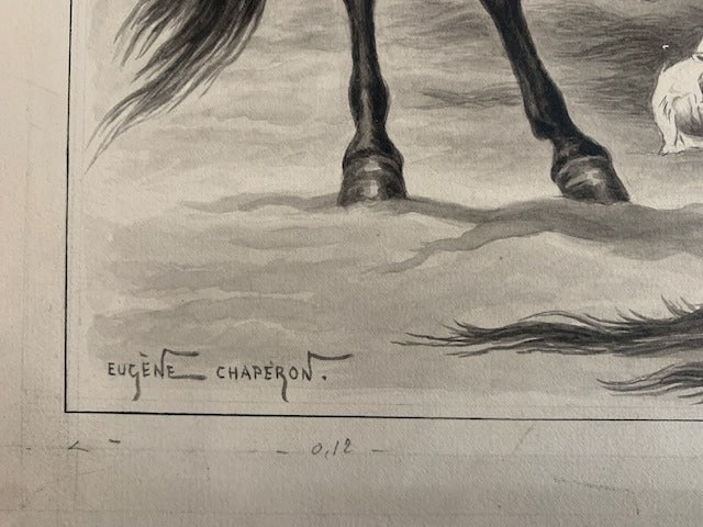 Eugène Chaperon : Dessin original signé