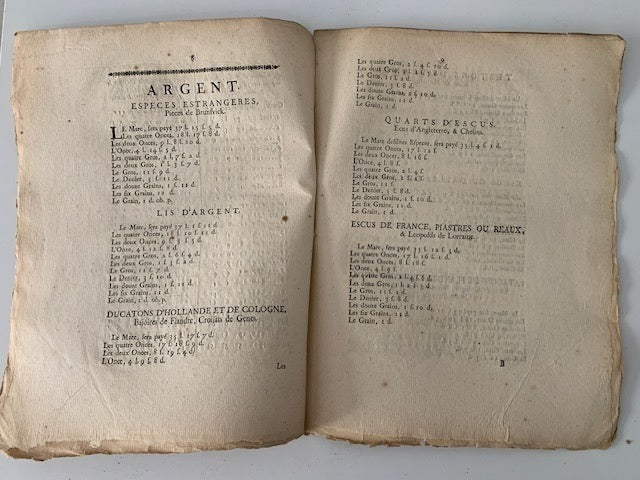 Evaluation et Tarif ... Especes d'Or